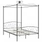 Preview: Himmelbett-Gestell Grau Metall 120 x 200 cm