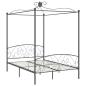 Preview: Himmelbett-Gestell Grau Metall 120 x 200 cm