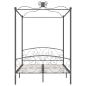 Preview: Himmelbett-Gestell Grau Metall 120 x 200 cm
