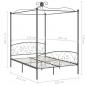 Preview: Himmelbett-Gestell Grau Metall 120 x 200 cm