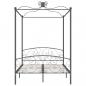 Preview: Himmelbett-Gestell Grau Metall 140 x 200 cm