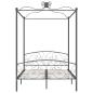 Preview: Himmelbett-Gestell Grau Metall 140 x 200 cm