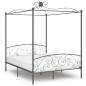 Preview: ARDEBO.de - Himmelbett-Gestell Grau Metall 160 x 200 cm