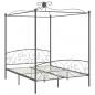 Preview: Himmelbett-Gestell Grau Metall 160 x 200 cm