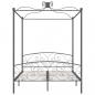 Preview: Himmelbett-Gestell Grau Metall 160 x 200 cm