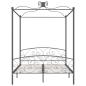 Preview: Himmelbett-Gestell Grau Metall 160 x 200 cm