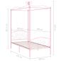 Preview: Himmelbett-Gestell Rosa Metall 100 x 200 cm
