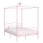 Preview: Himmelbett-Gestell Rosa Metall 120 x 200 cm