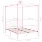 Preview: Himmelbett-Gestell Rosa Metall 120 x 200 cm
