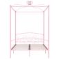 Preview: Himmelbett-Gestell Rosa Metall 140 x 200 cm
