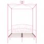 Preview: Himmelbett-Gestell Rosa Metall 140 x 200 cm