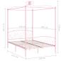 Preview: Himmelbett-Gestell Rosa Metall 140 x 200 cm
