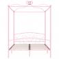 Preview: Himmelbett-Gestell Rosa Metall 160 x 200 cm
