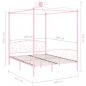 Preview: Himmelbett-Gestell Rosa Metall 160 x 200 cm