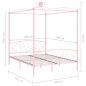 Preview: Himmelbett Rosa Metall 180x200 cm