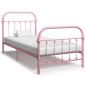 Preview: Bettgestell Rosa Metall 90×200 cm