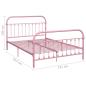 Preview: Bettgestell Rosa Metall 140×200 cm