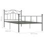 Preview: Bettgestell Grau Metall 100 × 200 cm