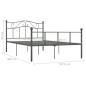 Preview: Bettgestell Grau Metall 160×200 cm