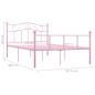 Preview: Bettgestell Rosa Metall 160x200 cm