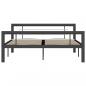 Preview: Bettgestell Grau und Weiß Metall 140 × 200 cm
