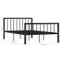 Preview: Bettgestell Schwarz Metall 120x200 cm