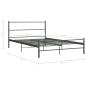 Preview: Bettgestell Grau Metall 120x200 cm