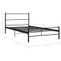 Preview: Bettgestell Schwarz Metall 100 × 200 cm