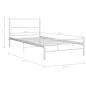 Preview: Bett Weiß Metall 90x200 cm