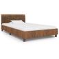 Preview: Bettgestell Braun Wildleder-Optik 100 x 200 cm