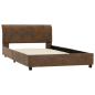 Preview: Bettgestell Braun Wildleder-Optik 100 x 200 cm