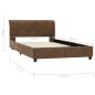Preview: Bettgestell Braun Wildleder-Optik 100 x 200 cm
