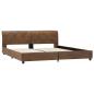 Preview: Bettgestell Braun Wildleder-Optik 160 x 200 cm