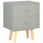 Preview: Nachttische 2 Stk. Grau 40 x 30 x 50 cm Kiefer Massivholz  