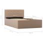 Preview: Stauraumbett Hydraulisch Cappuccino-Braun Kunstleder 100×200 cm