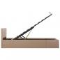 Preview: Stauraumbett Hydraulisch Cappuccino-Braun Kunstleder 100×200 cm