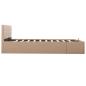 Preview: Stauraumbett Hydraulisch Cappuccino-Braun Kunstleder 180×200 cm
