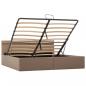 Preview: Stauraumbett mit LED Cappuccino-Braun Kunstleder 180×200cm