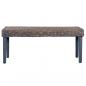 Preview: Sitzbank 110 cm Grau Natur Kubu-Rattan und Massivholz Mango