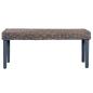 Preview: Sitzbank 110 cm Grau Natur Kubu-Rattan und Massivholz Mango