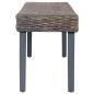 Preview: Sitzbank 110 cm Grau Natur Kubu-Rattan und Massivholz Mango