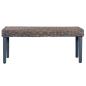 Preview: Sitzbank 110 cm Grau Natur Kubu-Rattan und Massivholz Mango