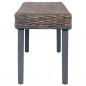 Preview: Sitzbank 110 cm Grau Natur Kubu-Rattan und Massivholz Mango