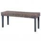 Preview: Sitzbank 110 cm Grau Natur Kubu-Rattan und Massivholz Mango