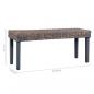 Preview: Sitzbank 110 cm Grau Natur Kubu-Rattan und Massivholz Mango