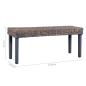 Preview: Sitzbank 110 cm Grau Natur Kubu-Rattan und Massivholz Mango