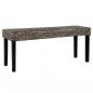 Preview: ARDEBO.de - Sitzbank 110 cm Schwarz Natur Kubu-Rattan und Massivholz Mango