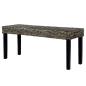 Preview: Sitzbank 110 cm Schwarz Natur Kubu-Rattan und Massivholz Mango