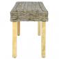 Preview: Sitzbank 110 cm Natur Kubu-Rattan und Massivholz Mango