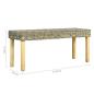 Preview: Sitzbank 110 cm Natur Kubu-Rattan und Massivholz Mango
